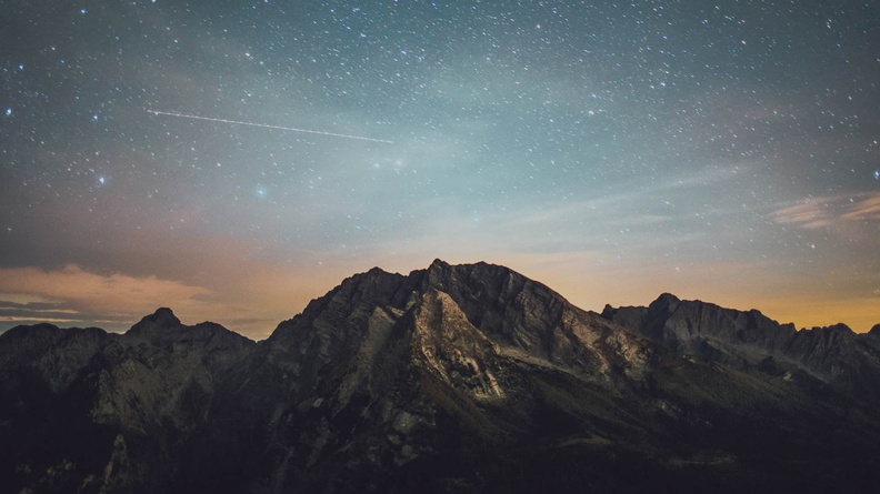 Starry night in mountains